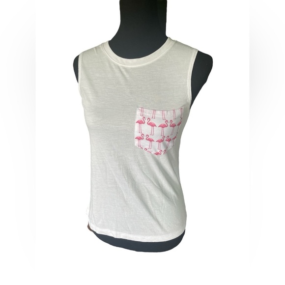 🔥Victoria’s Secret Hot Pink Racerback Tank & Stranded Pink Flamingo Tank, XS - Picture 6 of 8